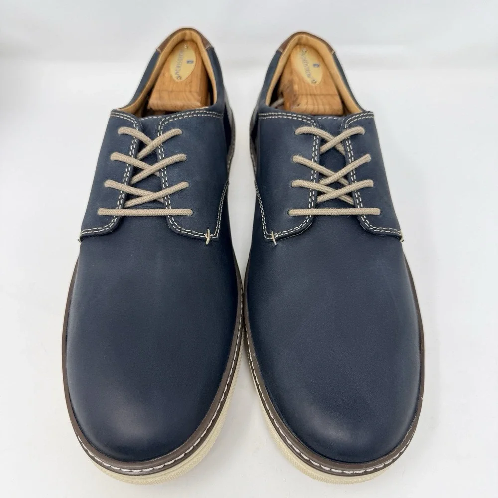 Johnston & Murphy Men's McGuffey Plain Toe Blue Oiled Shoes Size 11 M Casual